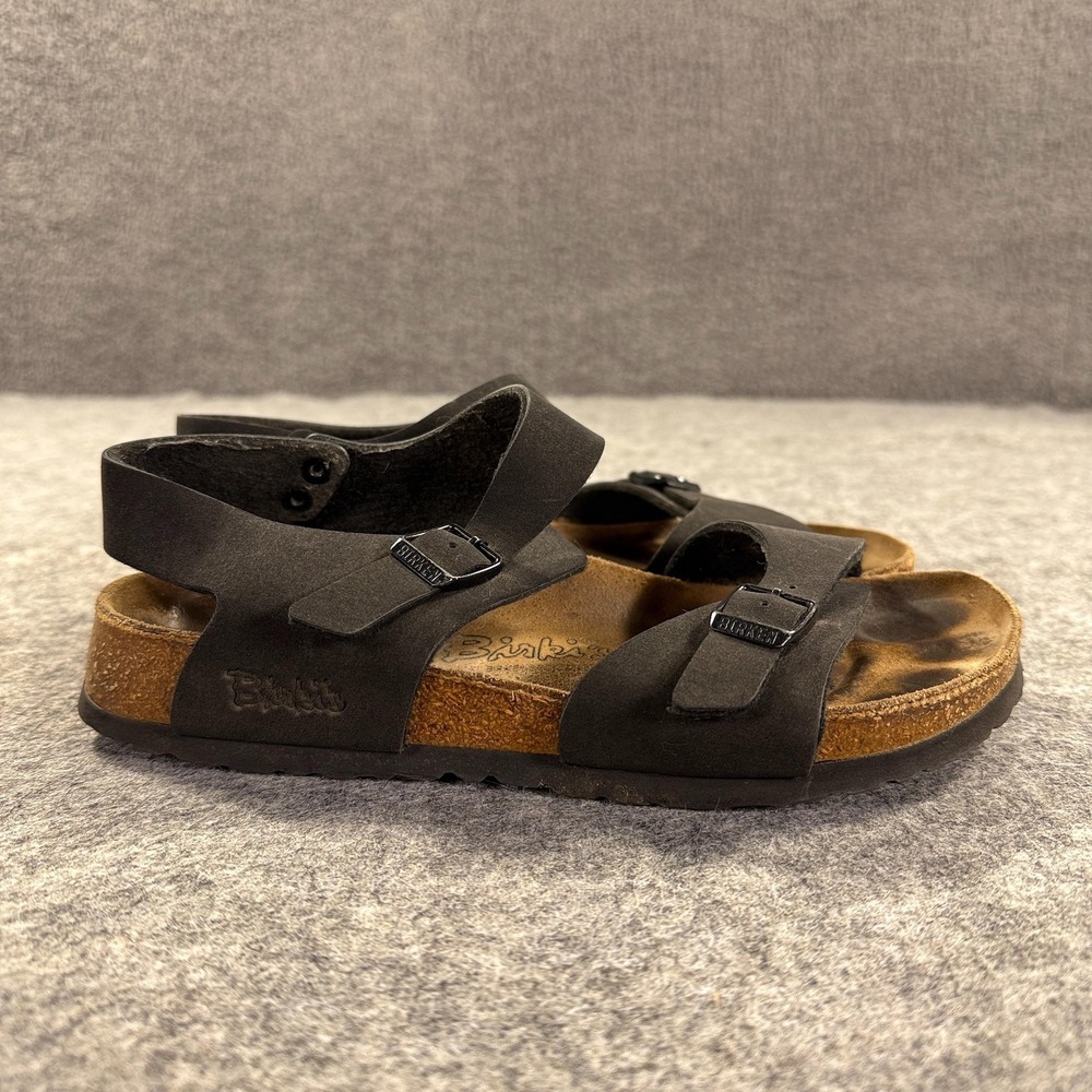 Birkis Rio Sandals Womens Size 6 Black‎ Slingback Cork Birkenstock Comfort